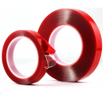 gl201c紅膜透明雙面膠10mm x 5m 無痕強力膠條 強力雙面膠 無痕壓克力膠帶 膠條