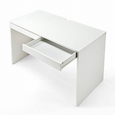 サンワダイレクト パソコンデスク 木製 幅120×奥行60cm 引き出し付き ワークデスク ホワイト 100-DESKH010W