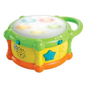 Leap Frog 繽紛彩色學習鼓  內建三種音樂風格:古典/搖滾/騷莎  雙語模式:英語/西班牙語  綠色  1個