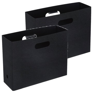 小麥購物 折疊式可手提文件收納盒 L2122  黑色  2個