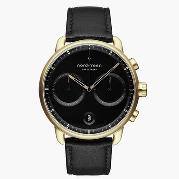 Nordgreen Pioneer | 極夜黑錶盤 - 極夜黑真皮42mm (PI42GOLEBLBL)