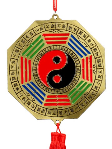 中式十二生肖八卦鏡掛件九宮太極八卦鏡獸頭平鏡家居掛飾
