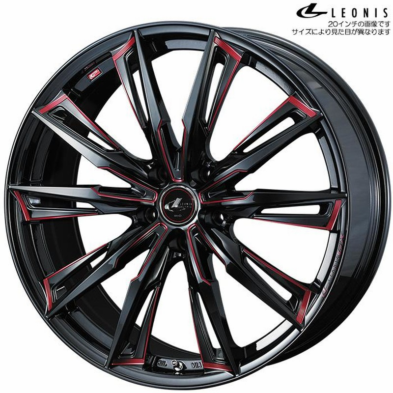 WEDS レオニス GX BK/SC RED 1本 17X7.0J+47 5H 100 φ65 ウェッズ 