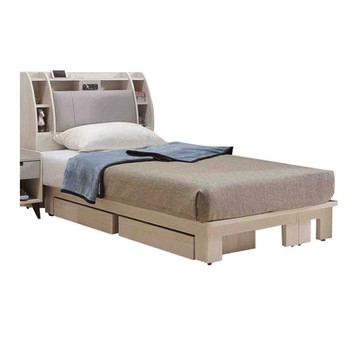 文創集 達斯3.5尺單人貓抓皮革二抽床台組合(床頭箱＋床底+二抽底座＋不含床墊)-106x212x103cm免組