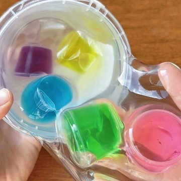 臺灣/✨ 史萊姆新品彩虹假水起泡膠巨筋透明厚實泡泡奶大桶史萊姆解壓玩具高顏值