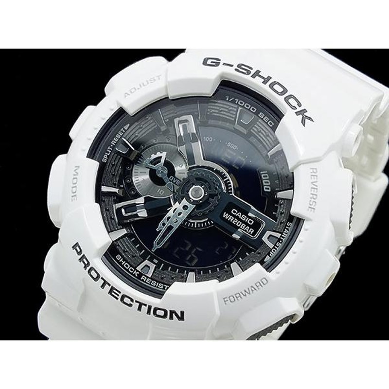 カシオ CASIO Gショック ホワイト＆ブラック アナデジ メンズ 腕時計 GA-110GW-7AJF ブラック | LINEショッピング