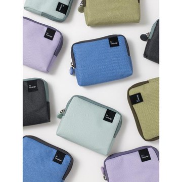 韓國full簡約復古純色迷你零錢卡包口紅唇膏化妝小包耳機盒收納包