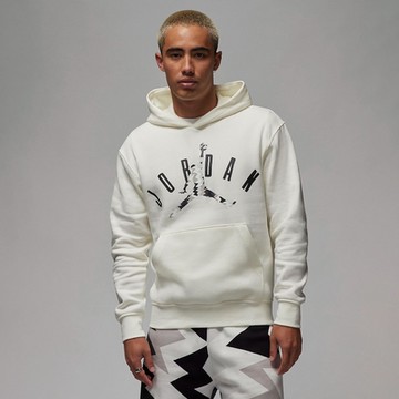 NIKE 上衣 男款 長袖上衣 帽T 運動 AJ 喬丹 AS M J FLT MVP HBR FLC PO 白 FD7416-133