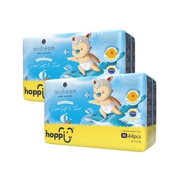 Hoppi - airdream 輕薄系列嬰兒尿布－褲型(M)－44片－2袋
