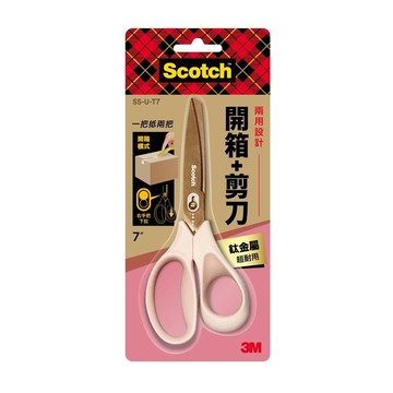 3M Scotch 鈦金屬不鏽鋼二合一開箱剪刀  刀尖圓潤 舒適握柄  粉色  1支