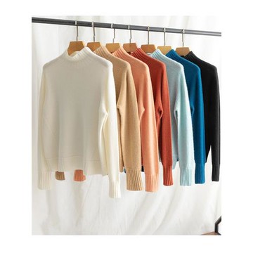 回饋價2024秋冬島精全成型15針無縫半高領羊絨衫百搭厚毛衣針織衫