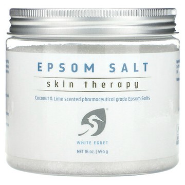 White Egret, 瀉鹽，皮膚護理，椰子和酸橙香，16 盎司（454 克）