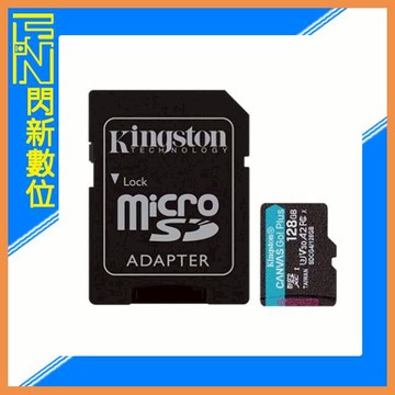 Kingston 金士頓 Micro SDXC 128G/128GB 讀200MB/s 記憶卡 U3/V30(SDCG4,公司貨)