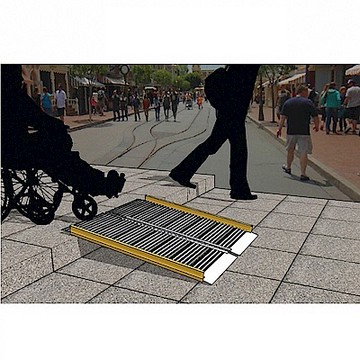 通用無障礙 攜帶式兩片折合式 鋁合金 斜坡板 (長85cm、寬74cm)