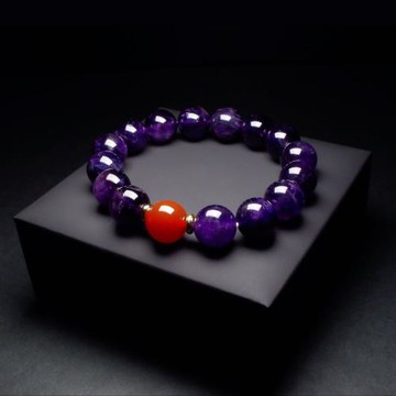 南紅與紫水晶 盛勢貴人 男士手鍊 QBR-00025