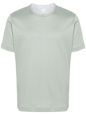 Eleventy - layered cotton T-shirt - men - Cotton - XXL - Green