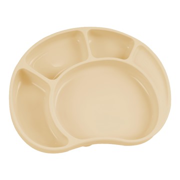 SiliPot 鉑金矽膠幼兒調色板造型防滑餐盤 小麥黃 吸盤設計 四格分層  餐盤  1個