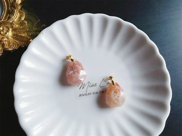 孤品 櫻花瑪瑙 超美 鑽石 水中花 項鍊 閨密 天然石 禮物