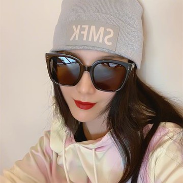 超大框墨鏡女潮防紫外線偏光太陽鏡有度數近視太陽眼鏡白框GM U