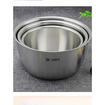 LUNKAI18-10不銹鋼碗304攪拌沙拉蒸水蛋菜喝湯吃面碗盆141618cm