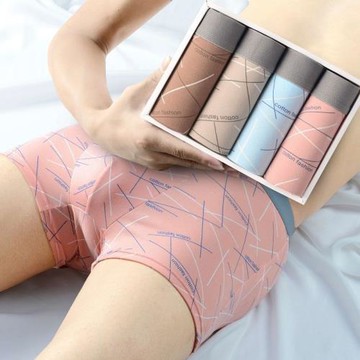 男士內褲莫代爾冰絲平角男生四角褲透氣褲頭褲衩高檔夏季薄內褲男