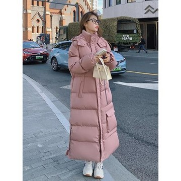今年流行粉色羽絨棉服女2026冬季新款高級感長款加絨加厚棉衣棉襖