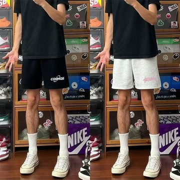 短褲買一送一2條裝男美式大碼不過膝四分褲寬鬆潮流高顏值五分褲男裝 五分褲 睡褲 休閒褲 短褲 褲子 運動短褲 休閒短褲