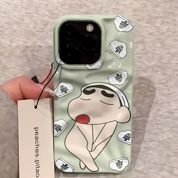 害羞內褲小新 適用蘋果17Promax手機殼iPhone16Plus軟殼15隕石紋理14大孔13波浪紋12趣味11保護殼