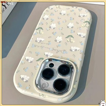 碎花狗狗蘋果16手機殼14女款X/Xs/Xr/11包邊13鏡框iPhone15軟殼