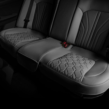 Vendict 車用轎車第二排三人座椅套組  黑色  1套