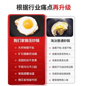 麥飯石不粘鍋炒鍋微壓炒菜鍋家用不沾平底鍋燃氣灶適用煤氣灶專用