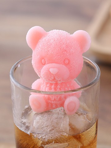 可愛小熊冰塊模具網紅立體硅膠冰格咖啡奶茶冷飲料卡通冰熊造型器