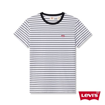 Levi s 女款 BatwingLOGO短袖條紋Tee恤