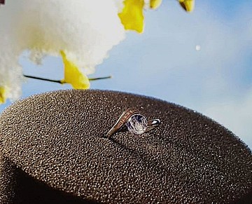 冰乳琉璃戒指(5mm琉璃連銀戒托)(含禮盒)