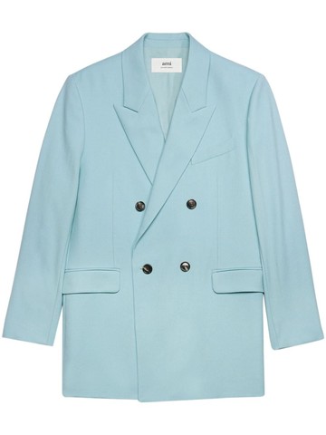 AMI Paris - double-breasted blazer - men - Virgin Wool - 42 - Blue