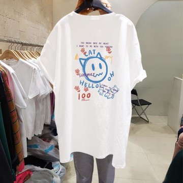 (免運)純棉短袖女t恤2026年韓版新款夏裝百搭學生寬松ins潮半袖印花上衣