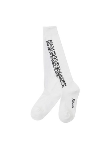 Slogan Logo Socks_White