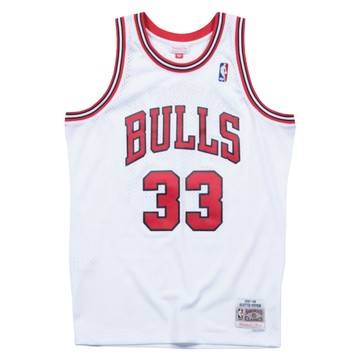mitchell & ness NBA 球迷版球衣  SCOTTIE PIPPEN 芝加哥公牛 33號 1997~98 HOME 白色  L