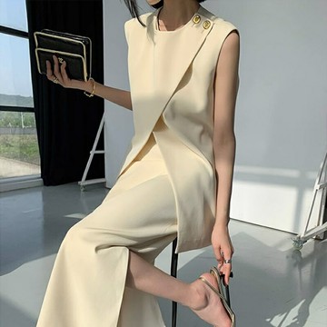 【巴黎精品】現貨秒發 休閒套裝兩件式裙裝-不規則無袖背心高腰半身裙a1cp5