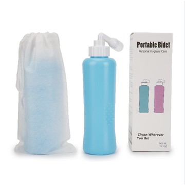 Xinkunlong500ml攜帶式沖洗器沖洗器 沖洗瓶 生理沖洗器 攜帶式沖洗器 藍色 產後清潔 孕婦沖洗 免治沖洗器