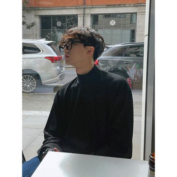 MRCYC純色半高領長袖T恤男士秋冬季保暖內搭韓系寬松百搭打底衫