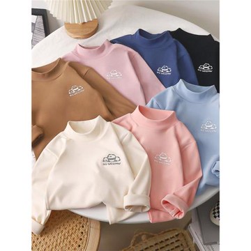 兒童德絨打底衫半高領上衣男童女童內搭保暖春秋衣中大童內衣冬裝