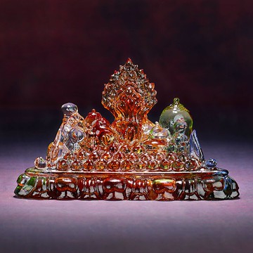 七彩琉璃百寶總集家用佛堂供奉百寶座玄關藏式七政寶八吉祥桌擺件