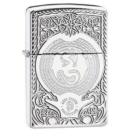 ZIPPO(ジッポー) Dragon Lighters (ドラゴン ライター) 日本未発売 High Polish Chrome Deep Carve