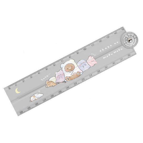 アニマル定規 ものさし スケール カミ212247 【オリジナル】分度器付き折りたたみ定規【オバケノ