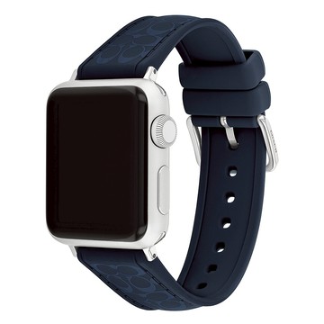COACH Apple Watch 錶帶 38/40/41mm 適用 矽膠錶帶- 深藍色(不含手錶)