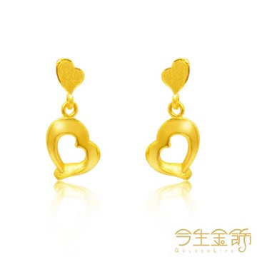 【今生金飾】珍心耳環 黃金耳環 (網路獨家)