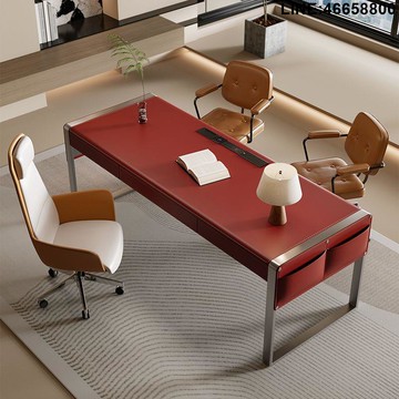 免運 開立發票 老板桌 老闆桌 總裁桌 經理桌 主管桌 大班台 實木老板桌 董事長辦公桌 總裁董事長實木異形辦公桌帶茶臺側柜一體式高端老板桌輕奢大班臺 支持訂製