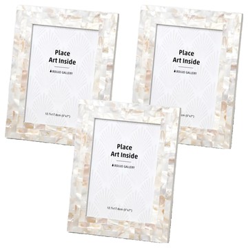 多層珍珠相框  天然貝殼  5 x 7吋  3個