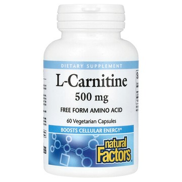 Natural Factors, L-肉堿，500 毫克，60 粒素食膠囊